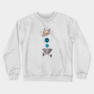 Space planets drag the pieces Crewneck Sweatshirt